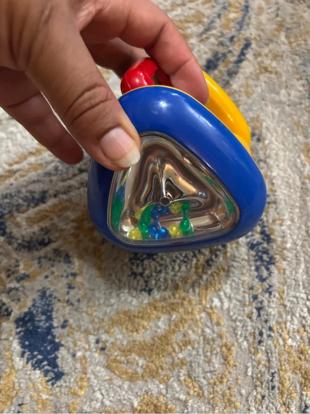 Colorful Baby Rattle & Teether Toy - Blue, Yellow, Red